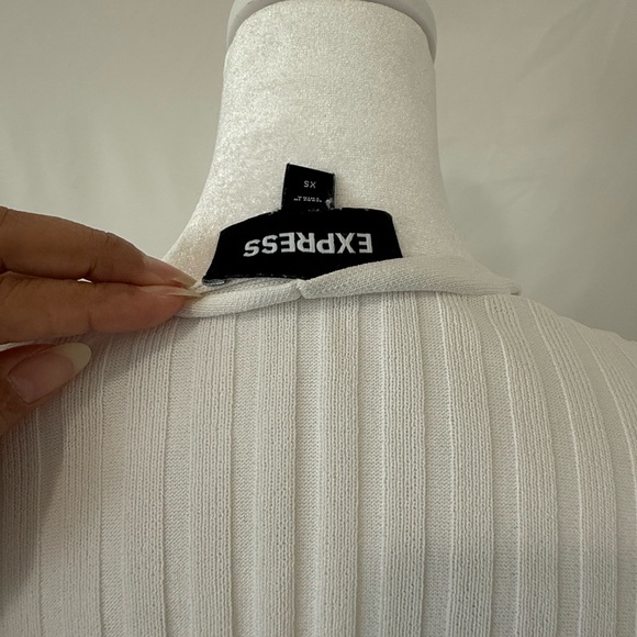 Express Ribbed White Cardigan - Picture 5 of 5